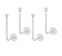 BUGUUYO Lot de 4 Crochets Adhésifs Transparents L pour Rangement sans Perçage Crochets Muraux pour Salle de Bain Cuisine Support Pratique pour Bijoux Bandeaux et Petits Objets Facile