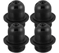 BUGUUYO Lot de 4 Douilles E27 Semi-Filetées Noires en Plastique Support d'Ampoule Résistant à la Corrosion Pièces de Luminaire Compatibles pour Lampes Suspendues Appliques Murales et