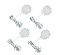 BUGUUYO Lot De 4 Lampes Led 12v Encastrables Pour Placard, Éclairage Blanc Froid 9 Led 2w, Rondes Argentées, Adaptées Camping-car Et Armoire - Éclairage Intérieur Polyvalent Pour Véhicule Et Maison