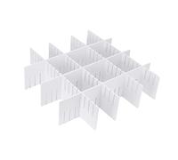 BUGUUYO Lot de 5 Séparateurs de Tiroir en Plastique Blanc 47x11 Cm Diviseur Réglable Organisateur de Rangement pour Sous-vêtements Cosmétiques Bureau Salle de Bain