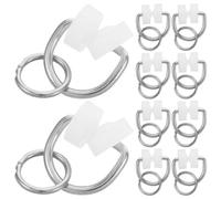 BUGUUYO Lot de 50 Crochets à Roulettes pour Tringle à Rideaux de Caravane, Galets de Rail en Nylon Anneau et Crochet Métallique, Glissement Silencieux pour Rails Coulissants, Accessoires