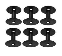BUGUUYO Lot de 6 Bobines en Plastique Noires pour Enrouleur de Câble Électrique, Organiseur Compact et Robuste pour Rangement de Câbles et Rallonges, Support Multifonction pour