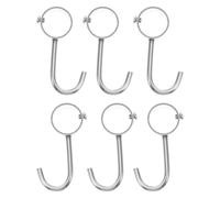 BUGUUYO Lot de 6 Crochets Ronds en Acier Inoxydable pour Tringle de 25mm, Installation Facile, Capacité de Charge Élevée, pour Placard ou Salle de Bain