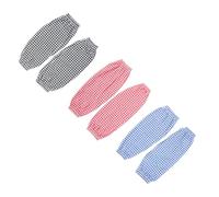 BUGUUYO Lot De 6 Paires De Manchons En Coton Et Lin Motif ÉCossais Manchons RéSistants À Lhuile Pour Protection Des Bras Usage Domestique Et Nettoyage