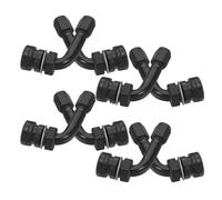 BUGUUYO Lot de 8 Tiges de Valve Tubeless Coudées à 90° en Alliage d'Aluminium Noir pour Pneus de Voiture Moto et Scooter Électrique Kit de Remplacement Étanche et Résistant aux