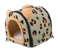 BUGUUYO Maison Chaude pour Hamster Lit Imprimé Léopard pour Cochon Dinde Adorable Cachette Nid pour Petit Animal Idéal pour Les Voyages