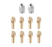BUGUUYO Mandrin en Laiton 10 Pièces pour Perceuse Électrique 2 Écrous M8 Argentés et 8 Pinces en Laiton Porte-Mandrin Compatible Outils Rotatifs Bricolage et Loisirs Créatifs