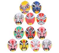BUGUUYO Masque D'opéra de Pékin 12 Pièces Floqué en Plastique