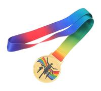 BUGUUYO Médaille de Course à Pied en Alliage de Zinc avec Ruban Coloré - Médaille D’Or Marathon 3 Gravée - Trophée Sport pour Compétition, Marathon, Événement et Remise des Prix