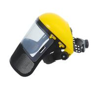 BUGUUYO Mesh Safety Visor Face Cover Mask for Lawn Mowing, Breathable Metal Face Guard with Adjustable Fit for Gardening Work and Industrial Use