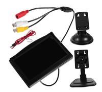 BUGUUYO Moniteur Tft LCD Couleur pour Voiture avec Miroir Double Entrée Facile Support Ventouse et Fixation Adhésive Compatible Caméra de Recul