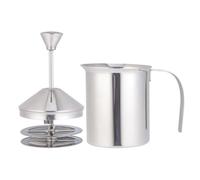 BUGUUYO Mousseur à Lait Manuel 800 Ml Acier Inoxydable, Double Couche Filtre, Facile À Nettoyer, Pour Cuisine Et Maison, Pour Lait
