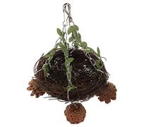 BUGUUYO Nid Suspendu Rotin Naturel pour Perroquets Nid pour Oiseaux De Petite Et Moyenne Jouet à Mâcher Support De Cage Facile à Installer Parfait pour Curiosité Et Aventure des