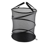 BUGUUYO Panier à Linge Pliable Maille Pour Vêtements Panier Noir Ronde Pour Maison Salle De Bain Et Buanderie