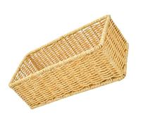 BUGUUYO Panier Tressé en Imitation Rotin 27x13x9 Cm, Support Alimentaire Multifonction pour Couverts et Accessoires de Table, Panier Décoratif Naturel Cuisine et Maison