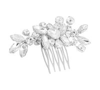 BUGUUYO Peigne à Cheveux Argenté de Mariée Élégant en Cristal Brillant Fixation Sécurisée et Design Minimaliste Ambiance Romantique de Mariage