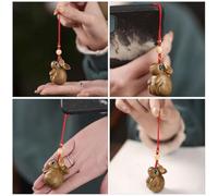 BUGUUYO Pendentif Mobile Lapin Vert Décoratif pour Téléphone Porte Clés Cadeau Fête Beau Père