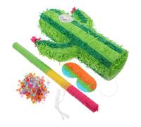 BUGUUYO Piñata Cactus en Papier Interactif pour Fête d'Anniversaire et Réunion, Réutilisable avec Bâton et Bonbons, Jeu Créatif pour Enfants et Décoration Unique Couleur Aléatoire