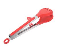 BUGUUYO Pince à Salade en Silicone Rouge, Accessoire Polyvalent pour Banquets et Petits-déjeuners, Pince Pratique pour Saisir et Retourner les Aliments