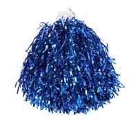 BUGUUYO Pompons de Cheerleading Plastique Bleu avec Anneau Confortable Léger et Kit de Pom-poms pour Garçon Fille Collégiens et Lycéens Événements Sportifs et Compétitions