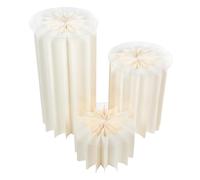 BUGUUYO Présentoir à Desserts Colonne Romaine en Papier Blanc Pliable, Stable et Résistant, Décor Élégant pour Fêtes, Mariage ou Photographie, 1 Set Facile à Installer