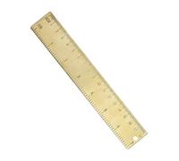 BUGUUYO Règle Droite en Laiton 18 CM à Double Échelle Outil de Dessin Multifonction Vintage Règle D’Or Légère pour Bureau École et Bricolage Instrument Précis de Mesure Linéaire