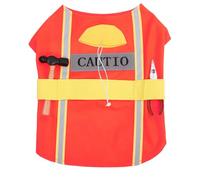 BUGUUYO Set Costume Ingénieur pour Chiens Gilet Orange Ajustable avec Casquette et Outils pour Chiots Tenue de Travailleur de Construction pour Cosplay Halloween et Fêtes