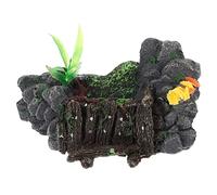 BUGUUYO Terrasse des Tortues décor de Terrarium Reptile abri pour Reptiles abri pour Animaux de Compagnie pour Reptiles cachette de Tortue pour réservoir Rocher pour Les Tortues résine