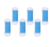 BUGUUYO Têtes De Remplacement De Pédicure 6 Pièces Rouleaux De Remplacement De Pédicure Accessoires De Meuleuse De Pied Bleus En Plastique Et Sable Pour Élimination Des Callosités En