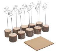 BUGUUYO Trombone de table en papier et bois, 10 sets, support photo à pince, simple design, pour mariage et utilisation polyvalente lors de fêtes