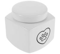 BUGUUYO Urne Funéraire en Porcelaine pour Cendres D’Animaux de Compagnie 500 ML, Boîte Commémorative Hermétique Blanche Motif Cœur et Empreinte de Patte, Urne pour Chat et Chien, Souvenir