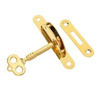 BUGUUYO Verrou Décoratif Vintage pour Coffret à Bijoux - Serrure Clé et Vis - Demi-Cercle Finition Dorée Brillante - Serrure pour Tiroir et Meuble - Protection Sécurisée pour Rangement