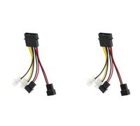 Buhdjfnke 2 Pièces 4 Broches 3 Broches Ventilateur Câble d'alimentation Adaptateur Connecteur Ordinateur Ventilateur Refroidissement Câbles 12 V/5 V DC pour CPU PC Boîtier Ventilateur