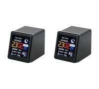 Buhdjfnke 2X Horloge de Station Météo WiFi Intelligente, Bricolage, Animations GIF Mignonnes, Décoration de Bureau, Fonction D'Album Électronique, Mini Horloge A