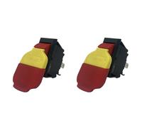 Buhdjfnke 2X Interrupteur à Bouton-Poussoir Électromagnétique à 4 Broches 125/250 V Interrupteurs à Clé Marche/Arrêt Interrupteurs Bipolaires à un Seul Jet HY18