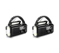 Buhdjfnke 2X Radio Météo d'urgence FM/AM/, Radio Portable à Manivelle, Lampe de Poche, Alimentation Solaire 10000 MAh pour Camping en Plein Air
