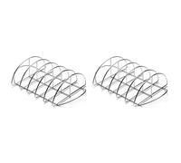 Buhdjfnke 2X Support de Côtes de Barbecue pour Fumeurs, pour Gros Œufs Verts et Fumeur ou Support de Barbecue Plus Grand, pour Barbecue au Charbon