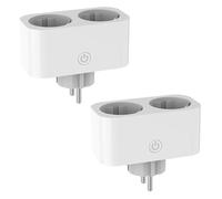 Buhdjfnke 2X TUYA Smart Wifi Double Prise 16A 2 en 1 Prise de Courant Interrupteur Smart Home Timing APP Contrôle Vocal Fonctionne CLY809M Prise UE
