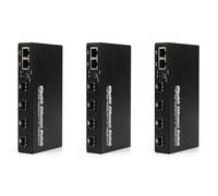Buhdjfnke 3X Convertisseur de Média Gigabit 4 vers 2 Émetteurs-Récepteurs RJ45 10/100/1000M Commutateur à Fibre Optique Prise UE