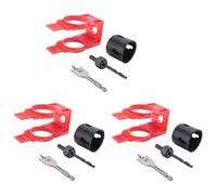 Buhdjfnke 3X Kit D'Installation de Serrure de Porte, Kit de Perçage de Trou de Porte pour Pênes Dormants et Serrures avec Gabarit de Guidage, Scie Cloche de Serrure de Porte