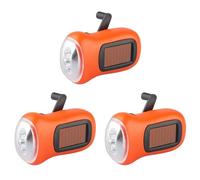 Buhdjfnke 3X Lampe de Poche Solaire à Manivelle, Lampe de Poche d'urgence à LED, Lampe de Poche pour, Randonnée, Camping et Équipement de Survie