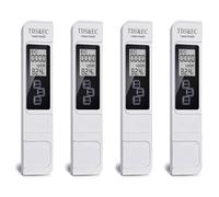 Buhdjfnke 4X Testeur de Qualité de L'Eau Numérique TDS EC Meter 0-9999 PPM Plage de Mesure Testeur de Température de Pureté de L'Eau