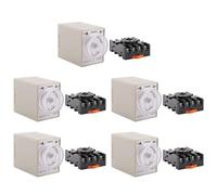 Buhdjfnke 5X DC 12V 0-30 Secondes 30s Electrique Depart Differe Relais Temporise DPDT 8P avec Base