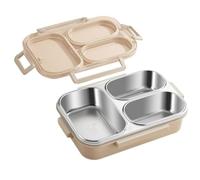 Buhdjfnke Bento Boîte à déjeuner en acier inoxydable pour enfants Crème Beige
