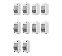 Buhdjfnke Boîtier de Protection de Distribution à 2 Voies, Couvercle Transparent Étanche 2 Rails DIN Boîte de Jonction de Distribution Extérieure 10 Pièces