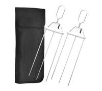 Buhdjfnke Brochettes à 3 voies pour barbecue - Avec trois dents - Brochettes Kabob en plein air pour griller de la viande