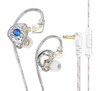 Buhdjfnke Écouteurs intra-auriculaires pour moniteur 11 mm Membrane composite PET Écouteurs dynamiques 3,5 mm Transparent avec microphone