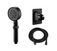 Buhdjfnke Ensemble de pommeau de douche réglable en 3 pièces avec support mural + pommeau de douche à économie d'eau