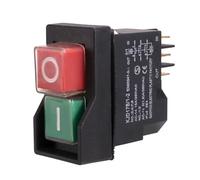 Buhdjfnke Interrupteur d'arrêt d'urgence - Interrupteur de sécurité étanche KJD17 - Interrupteur électromagnétique - Disjoncteur de protection du moteur 6 broches 250 V 16 A