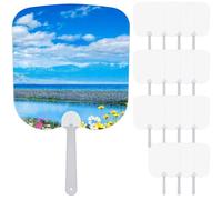 Buhdjfnke Lot de 15 éventails de sublimation à double face - Éventail à pagaies de pagaies de sublimation - Éventails à main pour mariage à l'église